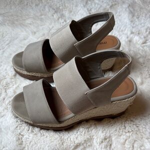 Maurices Beige Wedge Sandals